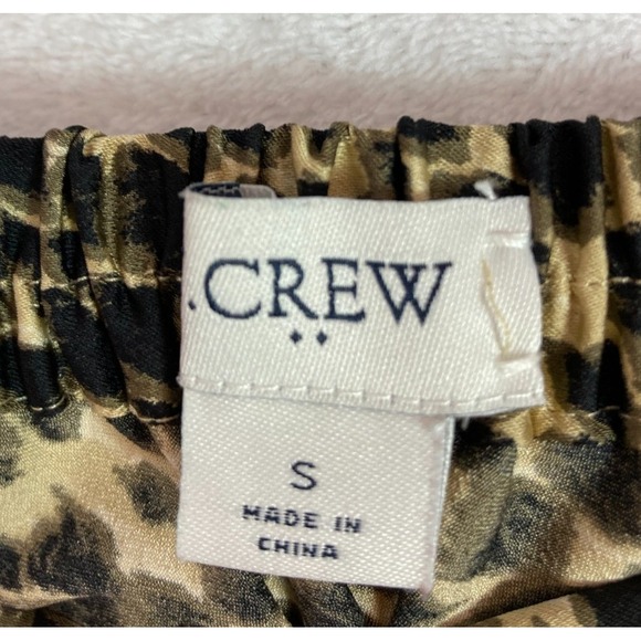 J. Crew Leopard Print Midi Skirt Elastic Waist A-Line Womens Small Casual Office - Picture 3 of 7